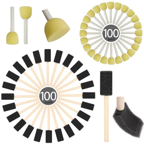 HRJZF Schaumstoff-Pinsel, 1 Zoll, Holzgriff, 200 Stück, für Beizen und Bastelprojekte HRJZF Schaumstoff-Pinsel, 1 Zoll, Holzgriff, 200 Stück, für Beizen und Bastelprojekte von HRJZF