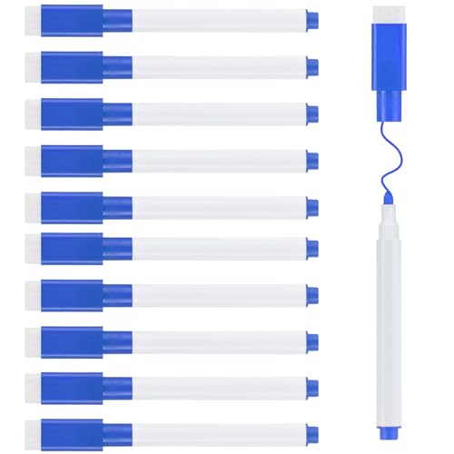 HRLORK 10 Stück Whiteboard Marker, Magnetisch Dry Erase Marker, Blau Whiteboard Stifte,Abwischbar Stift, Whiteboard Marker Mit Schwamm Folienstift Abwischbar Wasserlöslicher Stift HRLORK 10 Stück Whiteboard Marker, Magnetisch Dry Erase Marker, Blau Whiteboard Stifte,Abwischbar Stift, Whiteboard Marker Mit Schwamm Folienstift Abwischbar Wasserlöslicher Stift von HRLORK
