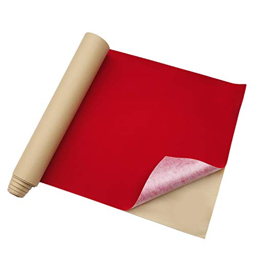 45,7 x 254,4 cm, selbstklebender Samtstoff, beflockter Stoff, zum Selbermachen (rot) von HS.DK