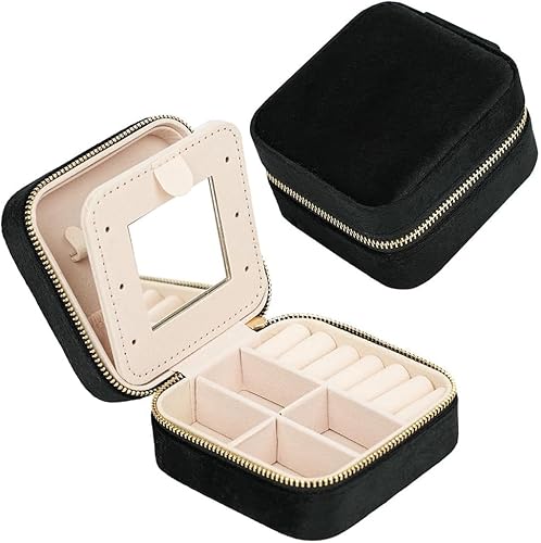HSAJS Quadratische Schmuckbox Samt Schmuckkästchen Reiseschatulle Schmuckschatulle Aufbewahrungsbox Schmuckkoffer Schmuckdose Schmuckbehälter Schmuckaufbewahrung HSAJS Quadratische Schmuckbox Samt Schmuckkästchen Reiseschatulle Schmuckschatulle Aufbewahrungsbox Schmuckkoffer Schmuckdose Schmuckbehälter Schmuckaufbewahrung von HSAJS