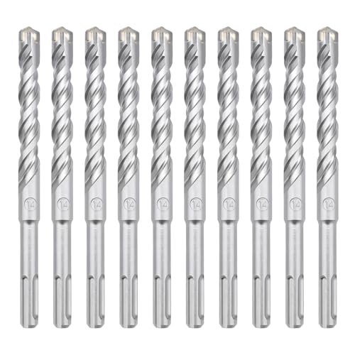 hsawbit Steinbohrer-Set, Werkzeug mit SDS-Plus-Schaft, 14 mm x 160 mm, Hammerbohrer, Steinbohrer, Wolframkarbid-Spitze für Beton, Ziegel, Zementwände, Stein, 10 Stück hsawbit Steinbohrer-Set, Werkzeug mit SDS-Plus-Schaft, 14 mm x 160 mm, Hammerbohrer, Steinbohrer, Wolframkarbid-Spitze für Beton, Ziegel, Zementwände, Stein, 10 Stück von HSAWBIT