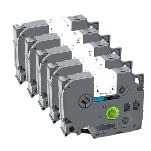 FX231 Etikettenband, kompatibel mit flexiblem Klebeband Tze-FX231, FX221, 211, 241, 251, FX631, für Etikettendrucker, Schwarz auf Weiß, 5 Stück FX231 Etikettenband, kompatibel mit flexiblem Klebeband Tze-FX231, FX221, 211, 241, 251, FX631, für Etikettendrucker, Schwarz auf Weiß, 5 Stück von HSCJMEHT