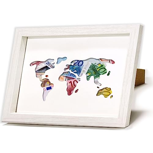 Geschenk Geldgeschenk Verpackung mit Weltkarte im Bilderrahmen Geldgeschenk Hochzeit, Personalisiertes Geldgeschenk für Brautpaar, Reisen, Urlaub Geldgeschenke Verpackung Holz-Bilderrahmen 17x23cm Geschenk Geldgeschenk Verpackung mit Weltkarte im Bilderrahmen Geldgeschenk Hochzeit, Personalisiertes Geldgeschenk für Brautpaar, Reisen, Urlaub Geldgeschenke Verpackung Holz-Bilderrahmen 17x23cm von HSDSH