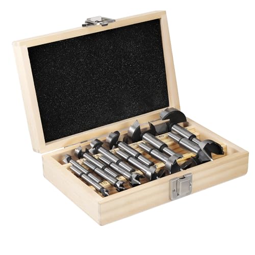 HSEAMALL 12 PCS Forstnerbohrer Set 10-50mm Holzbohrer Lochbohrer Bohrer set Holz Fräsbohrer Holz von HSEAMALL