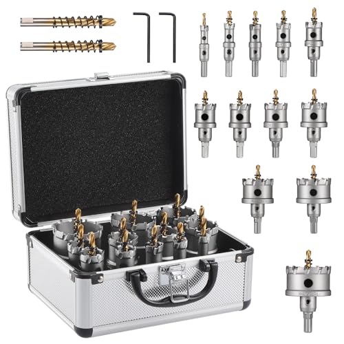 HSEAMALL 12-teiliges Lochsäge-Set für Metall | Hochleistungs-Bohrer für Edelstahl, Eisen, Alu, Holz & Kunststoff | 14-54mm Präzisionsbohrer mit 25mm Tiefe (Industriequalität) von HSEAMALL