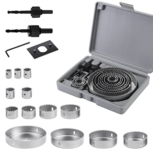 HSEAMALL 16 Stück Lochsägen Set 19mm-127mm Lochkreissäge Lochbohrer set,Lochsäge Holz Metall Dosenbohrer Hole Saw Set Karbonstahl-Downlights Bohrkrone HSEAMALL 16 Stück Lochsägen Set 19mm-127mm Lochkreissäge Lochbohrer set,Lochsäge Holz Metall Dosenbohrer Hole Saw Set Karbonstahl-Downlights Bohrkrone von HSEAMALL