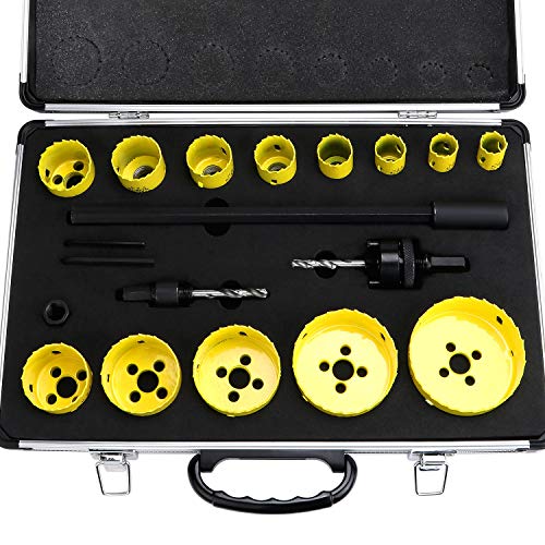 HSEAMALL 19PCS Bimetall-Lochsägen-Kit, 3/4 Zoll bis 3 Zoll Lochfräserset, runder Metallbohrstahl, mit Bohreradapter und Verlängerung für Holzmetall HSEAMALL 19PCS Bimetall-Lochsägen-Kit, 3/4 Zoll bis 3 Zoll Lochfräserset, runder Metallbohrstahl, mit Bohreradapter und Verlängerung für Holzmetall von HSEAMALL