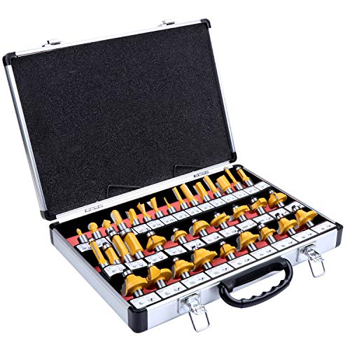 HSEAMALL 35 tlg.Fräser Set 12.7 mm Schaft Fräser für Oberfräse Holzfräser Oberfräsen Zubehör für Holz koffer HSEAMALL 35 tlg.Fräser Set 12.7 mm Schaft Fräser für Oberfräse Holzfräser Oberfräsen Zubehör für Holz koffer von HSEAMALL