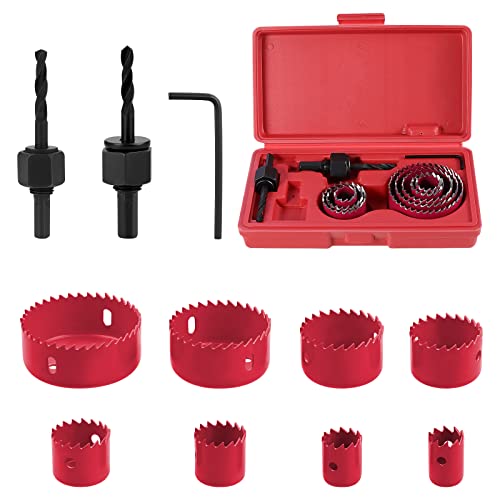 HSEAMALL 11 Stück Lochsägen Set 19mm-64mm Lochkreissäge Lochbohrer set,Lochsäge Holz Metall Dosenbohrer Hole Saw Set Karbonstahl-Downlights Bohrkrone HSEAMALL 11 Stück Lochsägen Set 19mm-64mm Lochkreissäge Lochbohrer set,Lochsäge Holz Metall Dosenbohrer Hole Saw Set Karbonstahl-Downlights Bohrkrone von HSEAMALL
