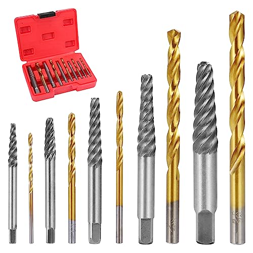 HSEAMALL Schraubenausdreher Set Linksausdreher Set, 10 Stück Linksbohrer-Satz für Beschädigte Schraubenentferner, Bohrer-Ausdreher-Kombinations Set HSEAMALL Schraubenausdreher Set Linksausdreher Set, 10 Stück Linksbohrer-Satz für Beschädigte Schraubenentferner, Bohrer-Ausdreher-Kombinations Set von HSEAMALL