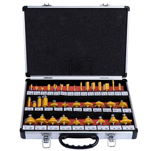 HSEAMALL 35 tlg.Fräser Set 6.35 mm Schaft Fräser für Oberfräse Holzfräser Oberfräsen Zubehör für Holz koffer HSEAMALL 35 tlg.Fräser Set 6.35 mm Schaft Fräser für Oberfräse Holzfräser Oberfräsen Zubehör für Holz koffer von HSEAMALL
