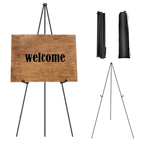 HSHa Staffelei Ständer für Hochzeitsschild 168cm Verstellbare Staffelei Metall Schwarz Staffelei mit Tragbar Tragebeutel, Staffelei Groß Leinwand für Hochzeit Poster Innen Außen HSHa Staffelei Ständer für Hochzeitsschild 168cm Verstellbare Staffelei Metall Schwarz Staffelei mit Tragbar Tragebeutel, Staffelei Groß Leinwand für Hochzeit Poster Innen Außen von HSHa