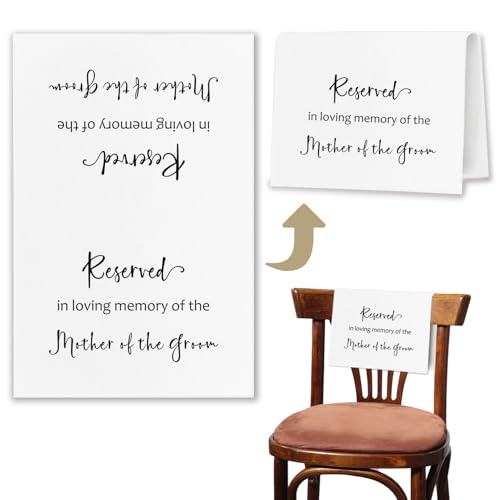 HSIASHENG In Loving Memory Hochzeitsstuhlschild – Reserved for Someone in Heaven – 45 x 30 cm – Samtstoff mit Goldrand – Mutter des Bräutigams – 1 Stück HSIASHENG In Loving Memory Hochzeitsstuhlschild – Reserved for Someone in Heaven – 45 x 30 cm – Samtstoff mit Goldrand – Mutter des Bräutigams – 1 Stück von HSIASHENG