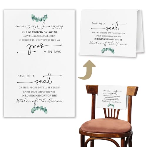 HSIASHENG In Loving Memory Reserved Chair Schild – Save Me a Seat Reserved Kirche Schilder für Kirche – Salbeigrün Hochzeit Stuhl Dekor – Mutter des Bräutigams Kirche Hochzeit Dekor – 45 x 30 cm – 1 HSIASHENG In Loving Memory Reserved Chair Schild – Save Me a Seat Reserved Kirche Schilder für Kirche – Salbeigrün Hochzeit Stuhl Dekor – Mutter des Bräutigams Kirche Hochzeit Dekor – 45 x 30 cm – 1 von HSIASHENG