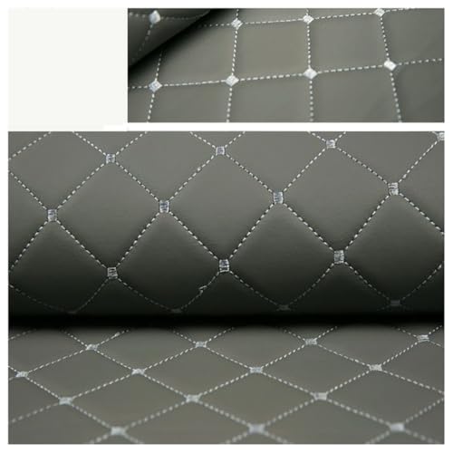 HSIRYAOHD Gestepptes Kunstleder, Diamant-Quadratstich, Kunstleder, Polsterstoff für Auto, Boot, Wohnmobil, feuerhemmendes Vinyl, 140 cm, Meterware, Grau, 3,6 x 7,6 cm HSIRYAOHD Gestepptes Kunstleder, Diamant-Quadratstich, Kunstleder, Polsterstoff für Auto, Boot, Wohnmobil, feuerhemmendes Vinyl, 140 cm, Meterware, Grau, 3,6 x 7,6 cm von HSIRYAOHD