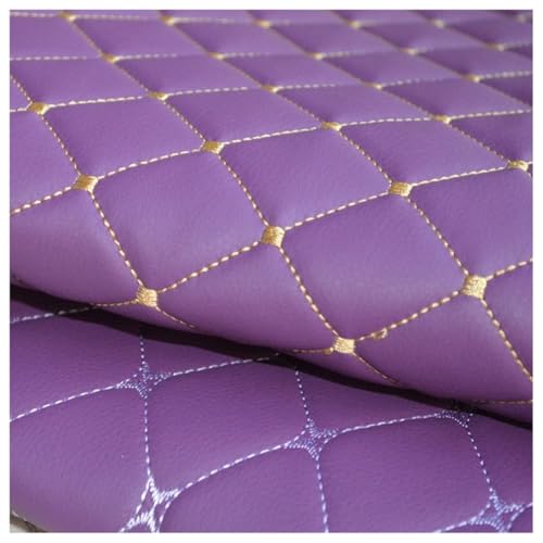 HSIRYAOHD Gestepptes Kunstleder, Diamant-Quadratstich, Kunstleder, Polsterstoff für Auto, Boot, Wohnmobil, feuerhemmendes Vinyl, 140 cm, Meterware, Violett HSIRYAOHD Gestepptes Kunstleder, Diamant-Quadratstich, Kunstleder, Polsterstoff für Auto, Boot, Wohnmobil, feuerhemmendes Vinyl, 140 cm, Meterware, Violett von HSIRYAOHD