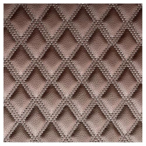 HSIRYAOHD Gestepptes Kunstleder, Kunstleder, gestepptes Kunstleder, geriffelt, für Autositze, Fahrzeuge, Polsterstoff, Diamant-Quadratstich, Kunstleder (Braun, 1,55 x 6 m) von HSIRYAOHD