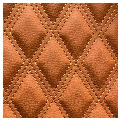 HSIRYAOHD Gestepptes Kunstleder, Kunstleder, gestepptes Kunstleder, geriffelt, für Autositze, Fahrzeuge, Polsterstoff, Diamant-Quadratstich, Kunstleder (Oranje, 1,55 x 10 m) von HSIRYAOHD