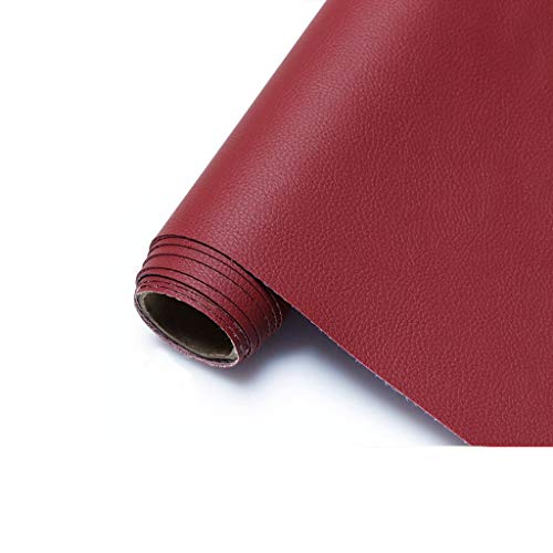 HSIRYAOHD Polsterstoff, Weinrot, Litschi-Textur, PU-Stoff, Leder, 0,59 mm dick, Kunstleder-Material für Polsterarbeiten, Nähen, Sofa, Handtasche, Ohrringe, 100 x 160 cm HSIRYAOHD Polsterstoff, Weinrot, Litschi-Textur, PU-Stoff, Leder, 0,59 mm dick, Kunstleder-Material für Polsterarbeiten, Nähen, Sofa, Handtasche, Ohrringe, 100 x 160 cm von HSIRYAOHD