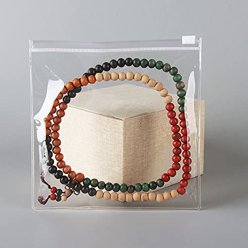 HSLFUAI Lot von 50 transparenten PVP-Eclair-Beuteln für Schmuckstücke, transparente Eclair-Transparentbeutel für Schmuckketten und Armbänder (13 x 13 cm) von HSLFUAI