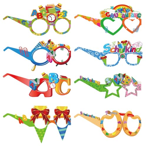 16 Stück Schulanfang Schulkind Brille, Einschulung Deko 2024, Mädchen Jungen Partybrillen, Mit Lustigen Motiven, Buchstaben 123-Brille Set, Schuleinführung Tischdeko, Alles Gute Zum Schulanfang Brille 16 Stück Schulanfang Schulkind Brille, Einschulung Deko 2024, Mädchen Jungen Partybrillen, Mit Lustigen Motiven, Buchstaben 123-Brille Set, Schuleinführung Tischdeko, Alles Gute Zum Schulanfang Brille von HSLPSM