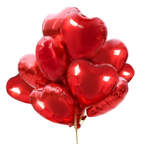 10 Stück Folienballon Rot, Herzluftballons Hochzeit, Herz Helium Luftballons, Herzballons Geeignet für Hochzeitsfeier, Anniversary, Heiratsantrag Party, Verlobung, Geburtstag, Valentinstag Party Deko 10 Stück Folienballon Rot, Herzluftballons Hochzeit, Herz Helium Luftballons, Herzballons Geeignet für Hochzeitsfeier, Anniversary, Heiratsantrag Party, Verlobung, Geburtstag, Valentinstag Party Deko von HSLPSM