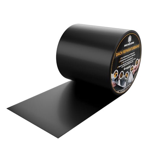 HSS® Dach Reparaturband, MicroSealant Klebstoff, effektiv, beständig und universell einsetzbar, wasserdichtes Klebeband, SKZ geprüft (Schwarz, 30cm Breite / 5,0m Länge) von HSS