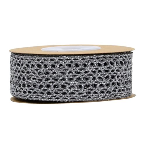 HSTWODE 1 Rolle Hohlgewebe Ripsband Polyester-Material für Diy Hochzeitsdekoration Bastelbedarf Yards für Schmuckherstellung Scrapbooking Karten (Grau) von HSTWODE