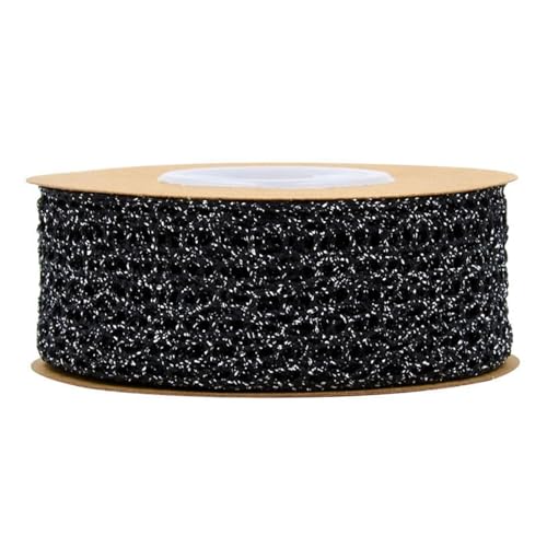 HSTWODE 1 Rolle Hohlgewebe Ripsband Polyester-Material für Diy Hochzeitsdekoration Bastelbedarf Yards für Schmuckherstellung Scrapbooking Karten (Schwarz) von HSTWODE