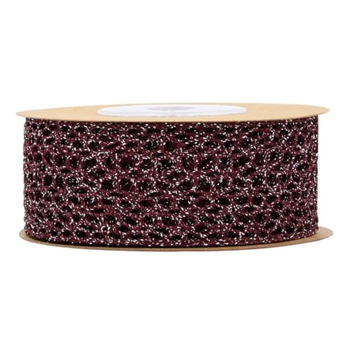 HSTWODE 1 Rolle Hohlgewebe Ripsband Polyester-Material für Diy Hochzeitsdekoration Bastelbedarf Yards für Schmuckherstellung Scrapbooking Karten (Weinrot) von HSTWODE