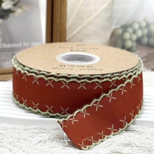 HSTWODE 1 Stück 1,5/4cm Doppelseitiges Webband, 10 Yards pro Rolle – Satinband für DIY Schleife, Geschenkverpackung, Kuchen & Blumenstrauß Dekoration, Kleidungszubehör (Braun, 4cm) von HSTWODE