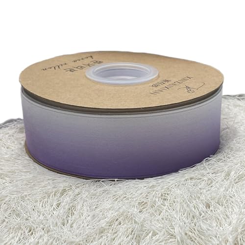 HSTWODE 1 Stück 1.5/4cm Gradientfarben Rippband Doppelseitiges Druckband DIY Schleife Haaraccessoire Material Kleidung Haarornament Zubehör (Violett, 4cm) von HSTWODE