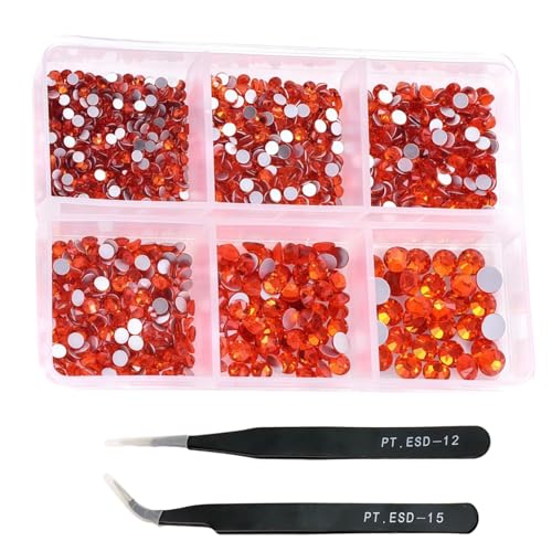 HSTWODE 1 Stück 1188Pcs Strasssteine für Nägel, 2-4.8mm Nail Art Strasssteine Flatback Edelsteine Runde mit Pinzette für DIY Herstellung, Schuhe Kleidung, Taschen, Maniküre (24#) von HSTWODE