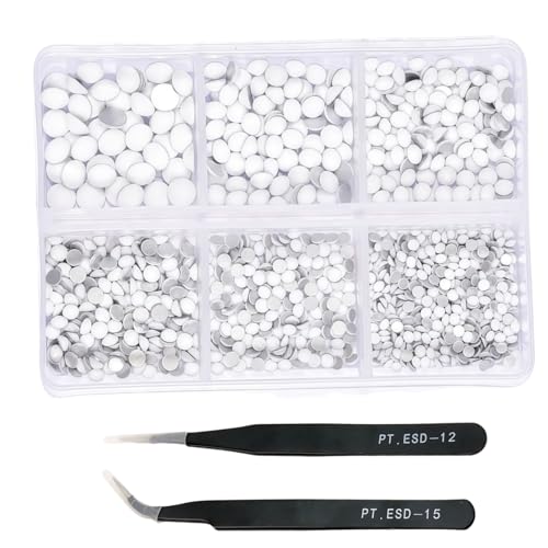 HSTWODE 1 Stück 1188Pcs Strasssteine für Nägel, 2-4.8mm Nail Art Strasssteine Flatback Edelsteine Runde mit Pinzette für Maniküre, DIY Herstellung, Schuhe Kleidung, Taschen (36#) von HSTWODE
