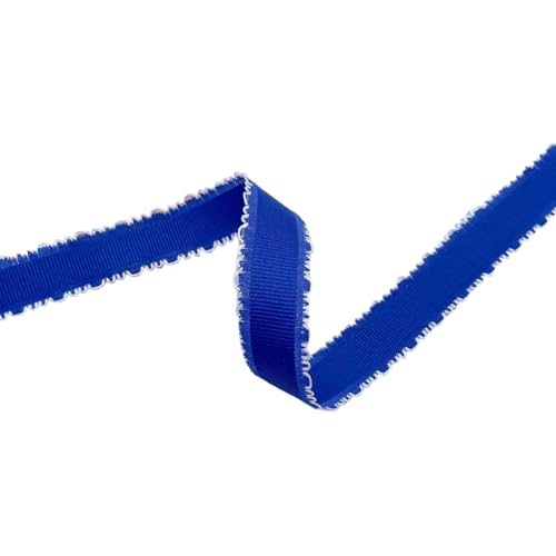 HSTWODE 1 Stück 2,5 cm Spitzenband für DIY-Handwerk, Kopfbedeckungen mit Querstreifen für Blumen, Zubehör, Kartendekoration, Verpackung, Kleidung, Nähbesatz, Schleifen (Königsblau) von HSTWODE