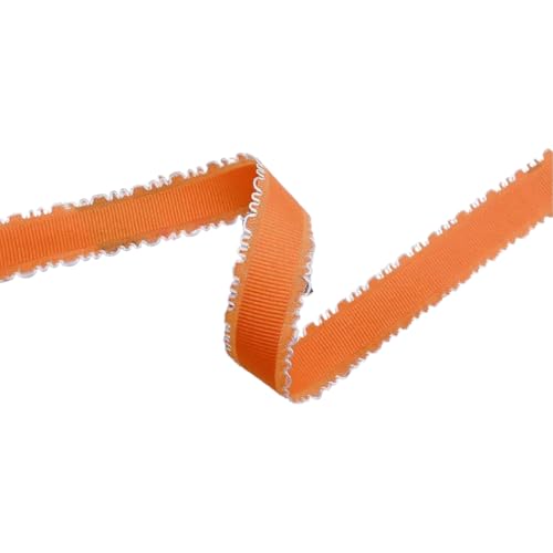HSTWODE 1 Stück 2,5 cm Spitzenband für DIY-Handwerk, Kopfbedeckungen mit Querstreifen für Blumen, Zubehör, Kartendekoration, Verpackung, Kleidung, Nähbesatz, Schleifen (Orange) von HSTWODE