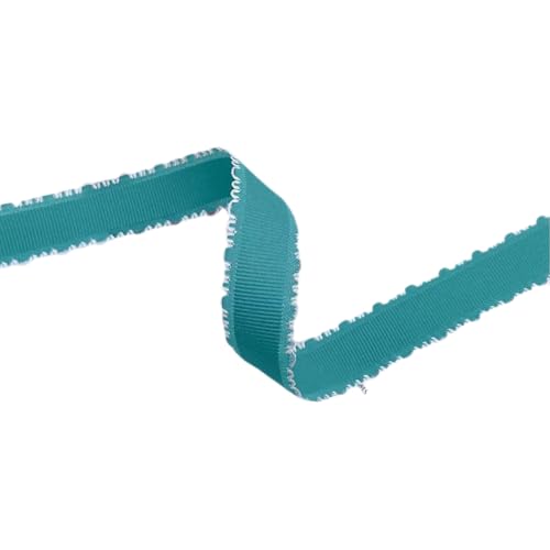 HSTWODE 1 Stück 2,5 cm Spitzenband für DIY-Handwerk, Kopfbedeckungen mit Querstreifen für Blumen, Zubehör, Kartendekoration, Verpackung, Kleidung, Nähbesatz, Schleifen (Petrol) von HSTWODE