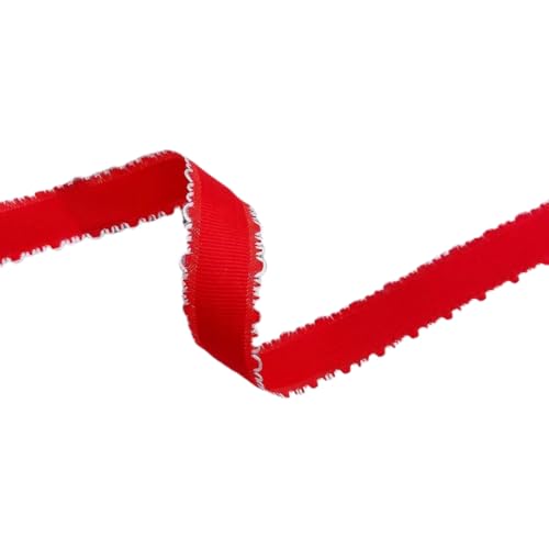 HSTWODE 1 Stück 2,5 cm Spitzenband für DIY-Handwerk, Kopfbedeckungen mit Querstreifen für Blumen, Zubehör, Kartendekoration, Verpackung, Kleidung, Nähbesatz, Schleifen (Rot) von HSTWODE