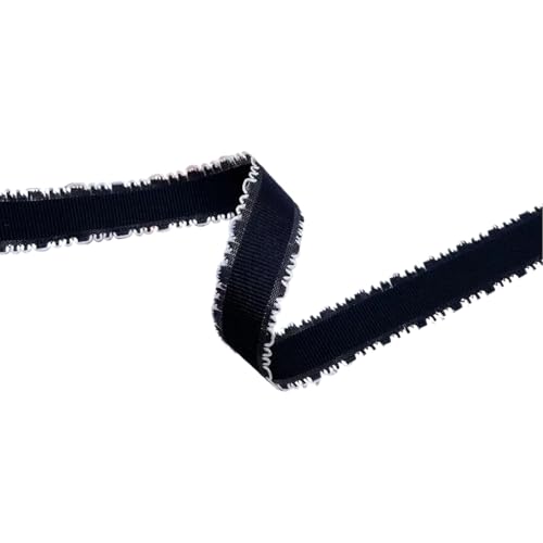 HSTWODE 1 Stück 2,5 cm Spitzenband für DIY-Handwerk, Kopfbedeckungen mit Querstreifen für Blumen, Zubehör, Kartendekoration, Verpackung, Kleidung, Nähbesatz, Schleifen (Schwarz) von HSTWODE