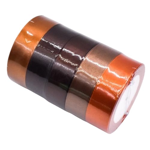 HSTWODE 1 Stück 5 Brötchen 22m länge X 25mm Breit, total 110m Satinband, Stoffband Dekoband Stoff Bänder Geschenkband Schleifenband zum Basteln und Geschenk Verpacken Dekoration (10#) von HSTWODE