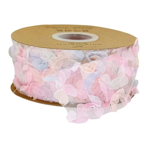 HSTWODE 1 Stück Band 5cm Breite (10 Yard) - für Schleifen, Hairbows, Blumen, Applikationen, Braut, Hochzeit, Basteln, Dekoration, Handwerk, Verpackung (Rosa) von HSTWODE
