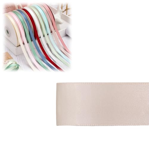 HSTWODE 1 Stück Doppelseitiges Satinband 6 mm × 100 Yards Geschenkband, Schleifenband Ideal für Geschenkverpackung & Basteln Geburtstag, Dekoration Mehrfarbiges Stoffband (8016#) von HSTWODE