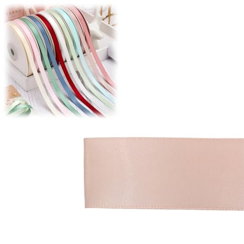 HSTWODE 1 Stück Doppelseitiges Satinband 6 mm × 100 Yards Geschenkband, Schleifenband Ideal für Geschenkverpackung & Basteln Geburtstag, Dekoration Mehrfarbiges Stoffband (8017#) von HSTWODE