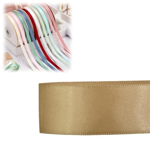 HSTWODE 1 Stück Doppelseitiges Satinband 6 mm × 100 Yards Geschenkband, Schleifenband Ideal für Geschenkverpackung & Basteln Geburtstag, Dekoration Mehrfarbiges Stoffband (8072#) von HSTWODE