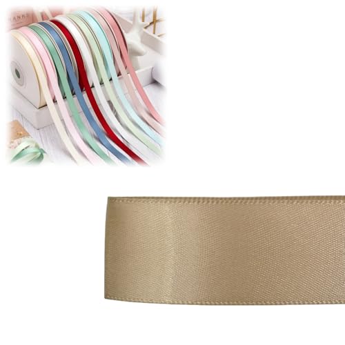 HSTWODE 1 Stück Doppelseitiges Satinband 6 mm × 100 Yards Geschenkband, Schleifenband Ideal für Geschenkverpackung & Basteln Geburtstag, Dekoration Mehrfarbiges Stoffband (8076#) von HSTWODE