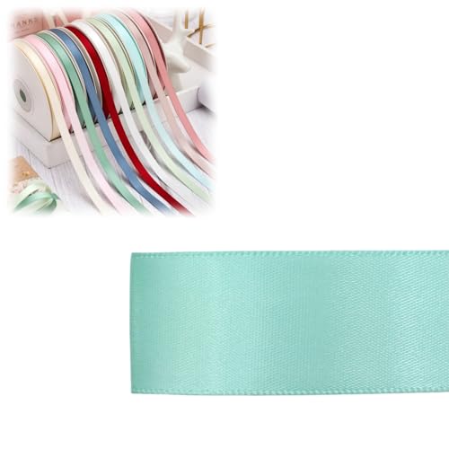 HSTWODE 1 Stück Doppelseitiges Satinband 6 mm × 100 Yards Geschenkband, Schleifenband Ideal für Geschenkverpackung & Basteln Geburtstag, Hochzeit (8091#) von HSTWODE