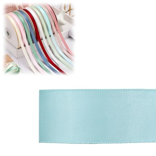 HSTWODE 1 Stück Doppelseitiges Satinband 6 mm × 100 Yards Geschenkband, Schleifenband Ideal für Geschenkverpackung & Basteln Geburtstag, Hochzeit (8157#) von HSTWODE