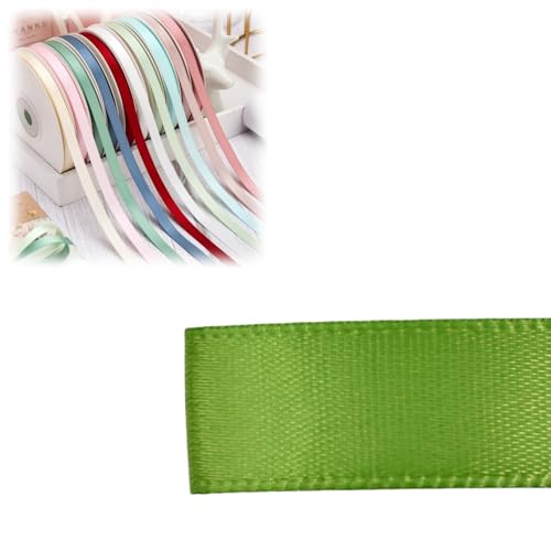 HSTWODE 1 Stück Doppelseitiges Satinband 6 mm × 100 Yards Geschenkband, Schleifenband Ideal für Geschenkverpackung & Basteln Geburtstag,Hochzeit,Dekoration Mehrfarbiges Stoffband (8124#) von HSTWODE