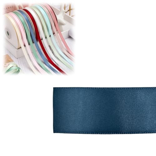 HSTWODE 1 Stück Doppelseitiges Satinband 6 mm × 100 Yards Geschenkband, Schleifenband Ideal für Geschenkverpackung & Basteln Geburtstag,Hochzeit,Dekoration Mehrfarbiges Stoffband (8134#) von HSTWODE