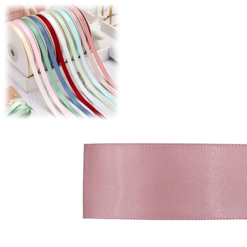 HSTWODE 1 Stück Doppelseitiges Satinband 6 mm × 100 Yards Geschenkband, Schleifenband Ideal für Hochzeit, Geburtstag, Dekoration Mehrfarbiges Stoffband Geschenkverpackung & Basteln (8026#) von HSTWODE